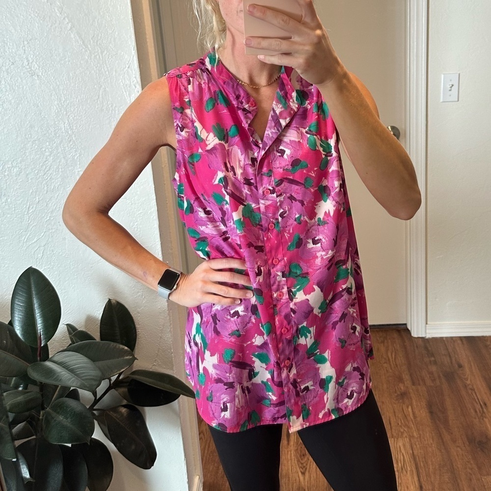 🌟SALE🌟 JCREW sleeveless floral button down blouse​​​​​​